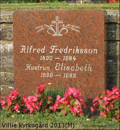Alfred och Elisabeth Fredrikssons gravsten
