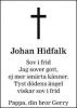 Dödsannons för Johan Hidfalk