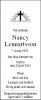 Dödsannons för Nancy Lennartsson