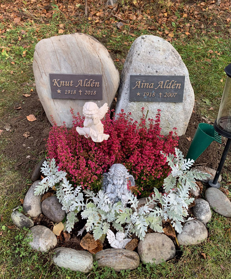 Gravstenar för Knut och Aina Aldén